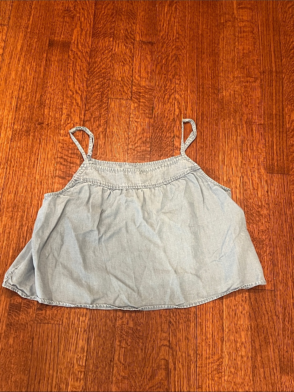Aerie Light Blue Chambray Spaghetti Strap Top